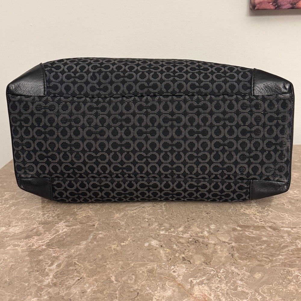 Coach Black and Charcoal Signature Tote with Silver Hardware - Picture 10 of 13